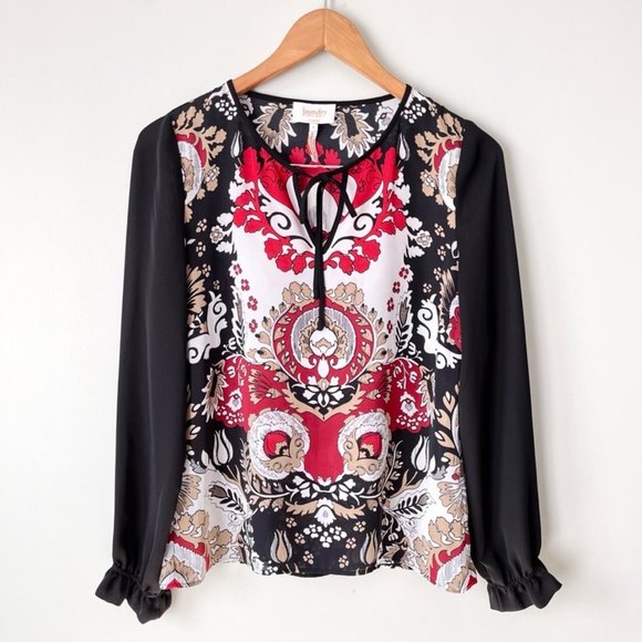Laundry By Shelli Segal Tops - Laundry by Shelli Segal Long Sleeve Mixed Print Blouse